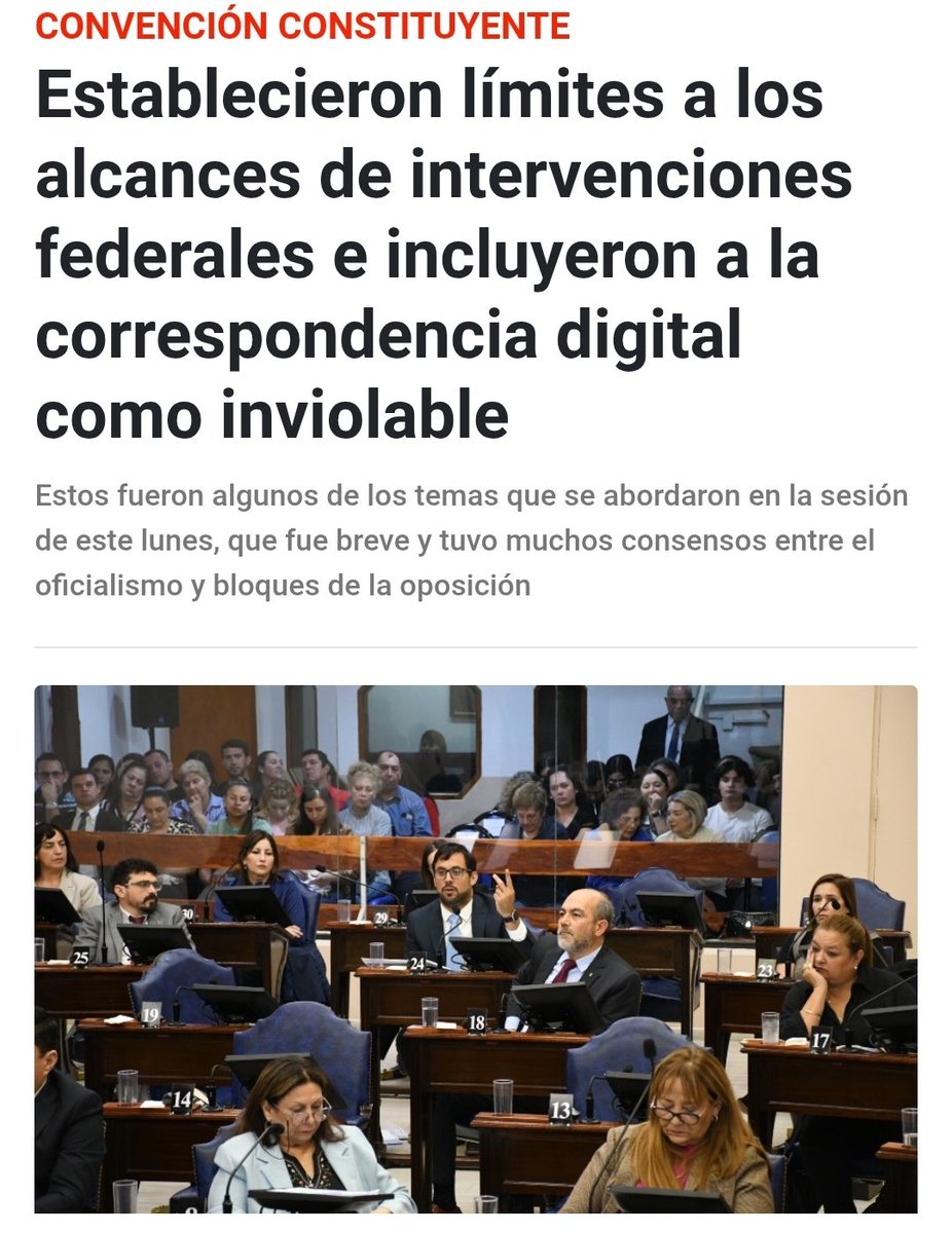 La Convención Constituyente de la entre otros temas, estableció límites a los alcances y facultades de los interventores federales, y se incluyó a la correspondencia digital como inviolable.
shre.ink/tHSY