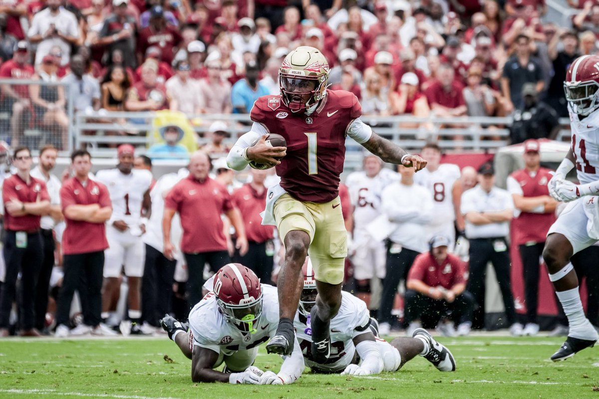 According to DraftKings Sportsbook, Florida State football has +450 odds (bet $100 to win $450) to make the College Football Playoff.

Would you take the bet for the Seminoles after their season-opening victory versus Alabama? 🤔 #GoNoles #fsufootball