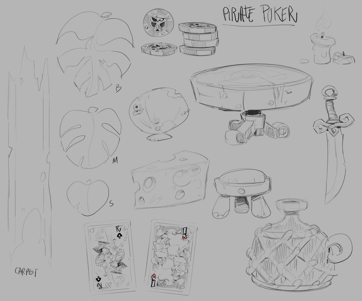Hey, batch from live stream. This is a training new personal project, i want to create a little 3D comp &amp;  here are the elements. I'll try to model them in 3D.  I'll share the next step/process as soon as I can.
