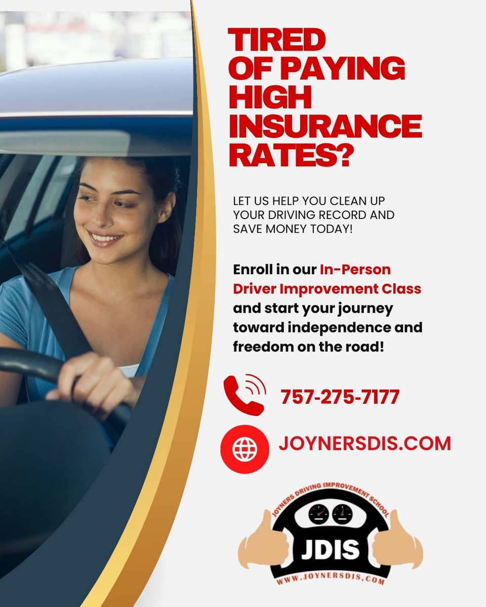 Jdrivingschool's tweet image. Join us today and start your journey to confidence, freedom, and success on the road!

👉 Enroll now at joynersdis.com or call 757-275-7177

#JoynersDrivingSchool #DMVTest #DriverImprovement #DrivingSchoolNearMe #DrivingCourses