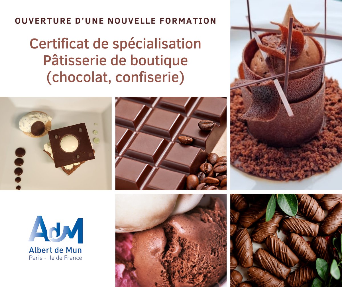 ✨ Nouveauté rentrée 2025-2026 !
Découvrez notre Certificat de Spécialisation en #Pâtisserie de Boutique (#chocolat &amp; #confiserie).

🔗 Plus d’informations &amp; inscriptions : albertdemun.eu/formations/sup…