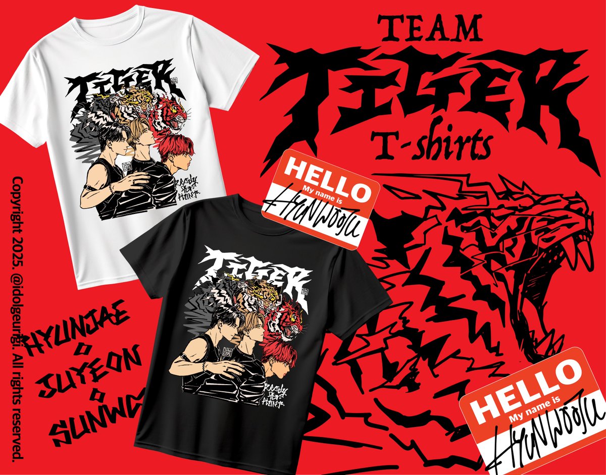 ✶ 현우주 𝑻𝒆𝒂𝒎.𝑻𝑰𝑮𝑬𝑹 티셔츠 통판 

🗓️2025.09.02 ~ 09.08 (23:59)
🔗witchform.com/deposit_form.p…

#RT 추첨 2분께 티셔츠를 선물로 드립니다!