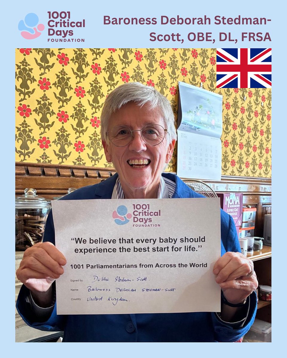 1001 Critical Days Foundation (@1001cdf) on Twitter photo From the charity sector to the House of Lords - today’s Declaration of the Day comes from Baroness Deborah Stedman-Scott.
Former CEO of Tomorrow’s People, she has long supported vulnerable families. Her signature strengthens our message that every baby deserves a chance to thrive From the charity sector to the House of Lords - today’s Declaration of the Day comes from Baroness Deborah Stedman-Scott.
Former CEO of Tomorrow’s People, she has long supported vulnerable families. Her signature strengthens our message that every baby deserves a chance to thrive