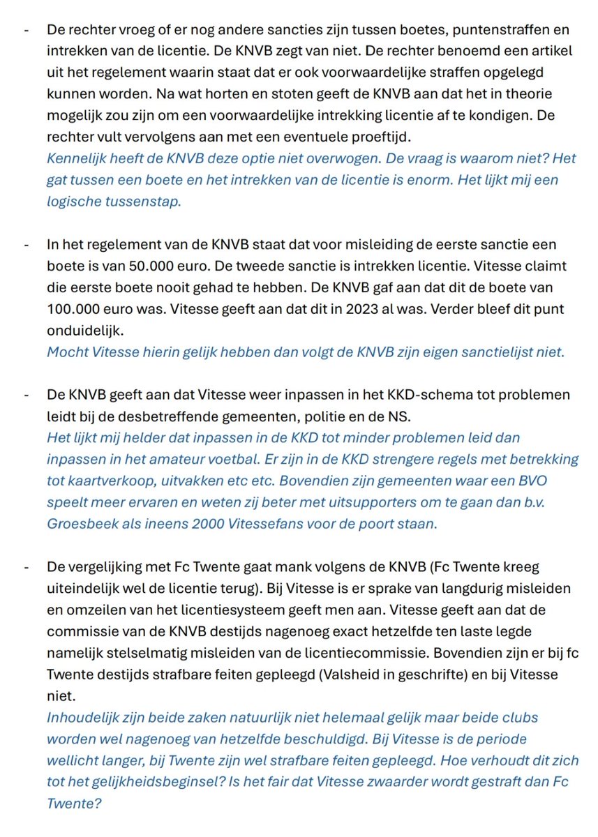 Aangezien de media het nalaat hier mijn kritische noot ten opzichte van de KNVB n.a.v. de rechtzaak gisteren. #vitesse