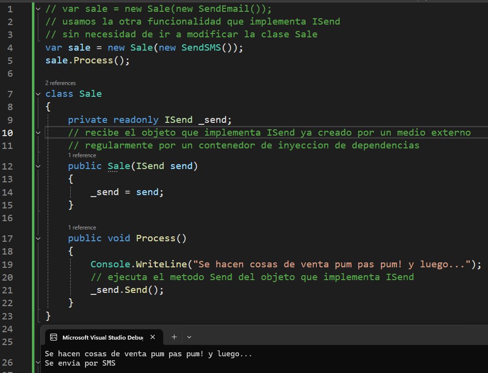 Mucho dev no entiende el poder de depender de abstracciones en sus reglas de negocio, y no tener directamente las funcionalidades ahí codificadas.

El depender de abstracciones te permite modificar tus reglas de negocio, sin depender de utilidades.

Entender esto es fundamental.
