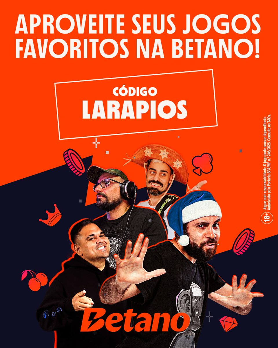 leoyahata's tweet photo. KOE TROPA! OS IMUNDOS VOLTARAM PRA @Betano_BR 
CÓDIGO " LARAPIOS "
JOGUE COM RESPONSABILIDADE!🔞
LIVES TERÇAS E QUINTAS AS 19HS!
LINK NOS COMENTÁRIOS!
RT HUMILDE🙏🏻 https://t.co/vyXt8L1BuB