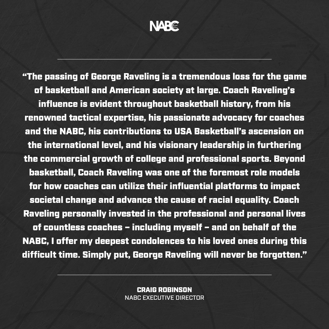 Our game has lost an icon.

George Raveling will never be forgotten.