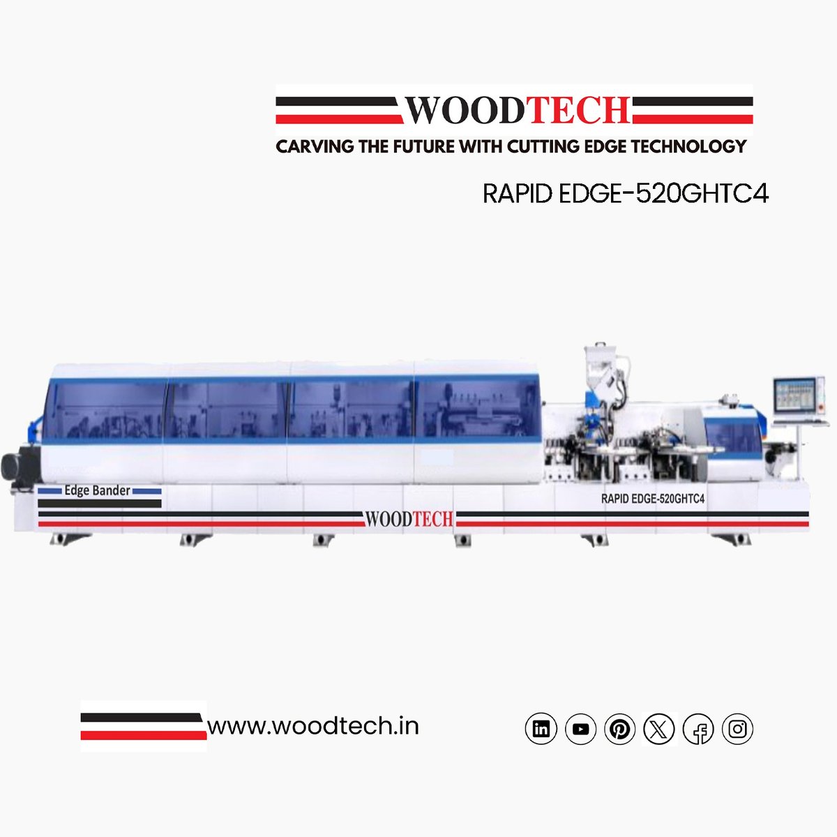 WoodtechC's tweet image. ⚡ Introducing the RAPID EDGE-520GHTC4 ⚡
Redefining speed, precision, and performance in edge-banding by #WoodtechConsultants. For details and enquiries, contact Email: info@woodtech.in, Phone: 080 28364584/85, or Mobile: +91 94806 86725. #RapidEdge520GHTC4 #EdgebandingMachine