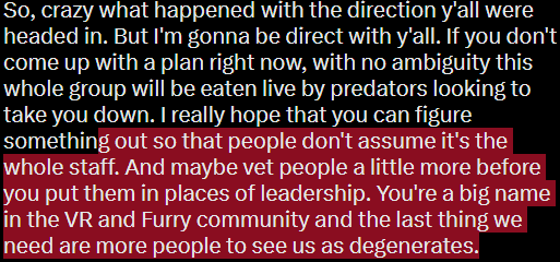 Love having to pay to say my thoughts in full. Except I don't. (See following image.)

TL;DR: <a href="/furality/">Furality</a> Your director choices have been uninformed if I'm being generous and terrible if I'm being honest.