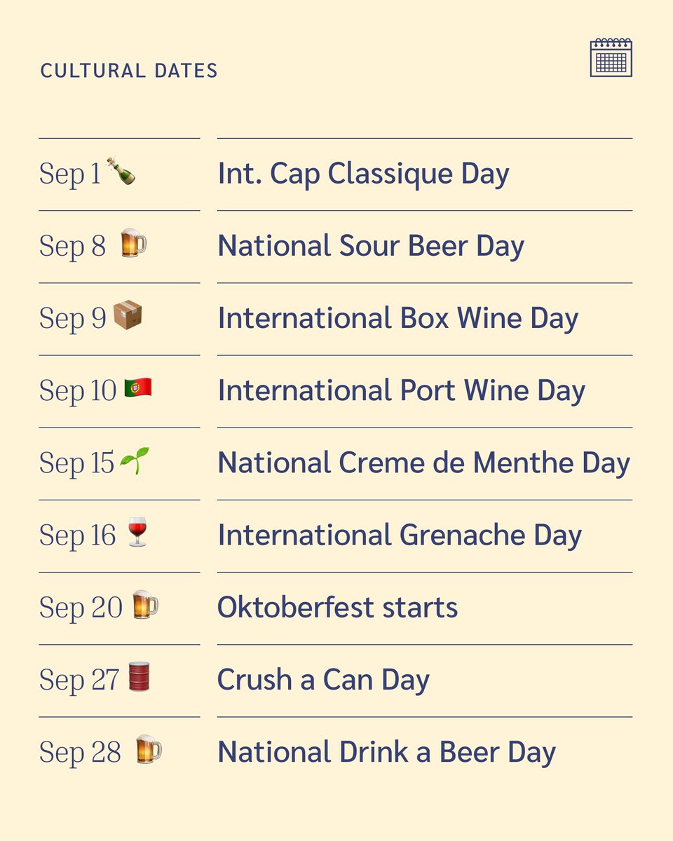 ClaretPlan's tweet image. 🍷✈️ Planning your September 2025 travel calendar?

Here’s your roundup of can’t-miss beverage alcohol industry events across the globe — from Munich to Miami. Perfect for networking, trend-spotting, and raising a glass with industry peers. 🥂 

#BevAlc #WineBusiness