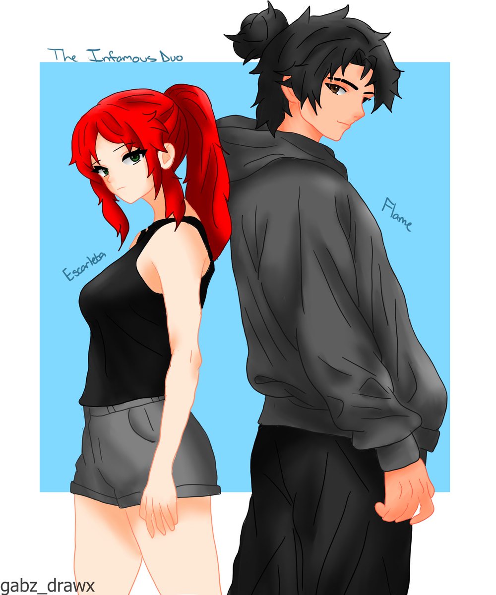 gabz_drawx's tweet image. I drew the infamous duo! It’s my oc Flame and Escarleta! :3

#ocsart #oc #digitalart #anime #animeart #animeartist #DigitalArtist #drawing #draw #ocartist