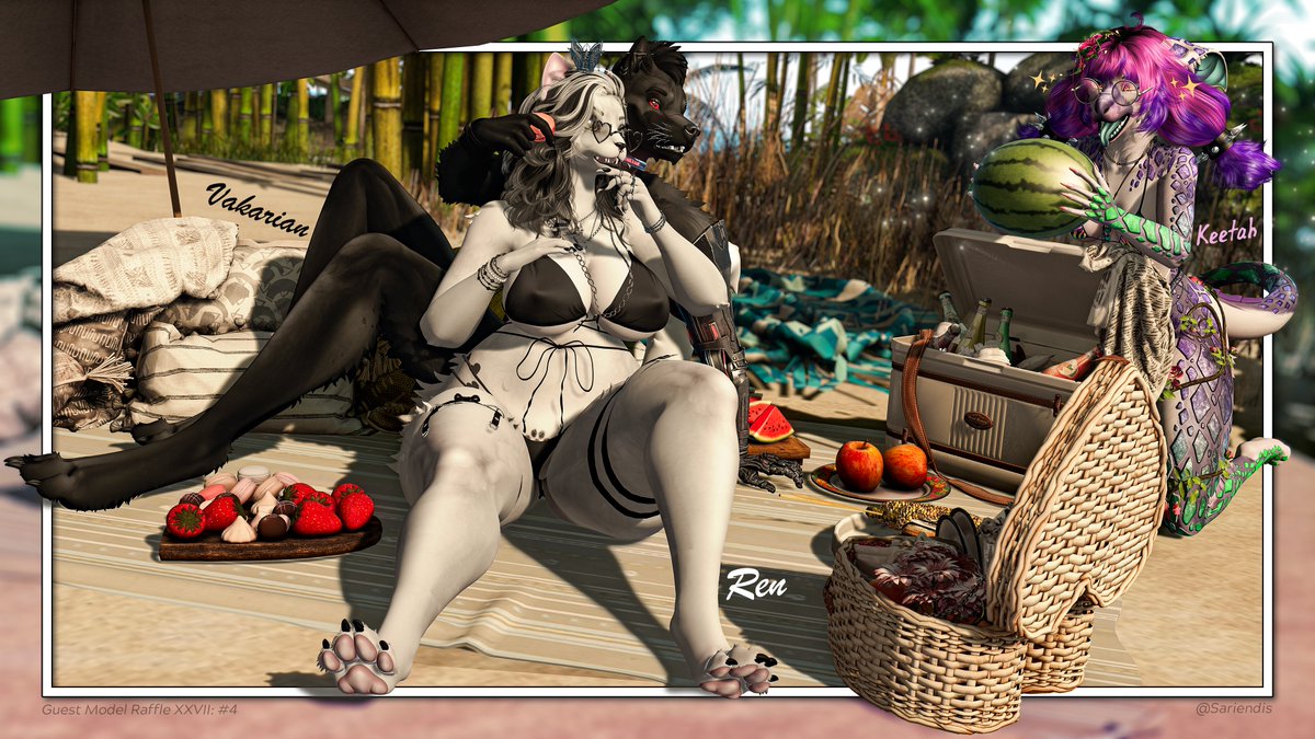 No romantic picnic is spared from the CREATURE crimes! Beware!

Guest models: 
bsky.app/profile/did:pl…

Taken <a href="/ThatFancyHorse1/">The Golden Stallion 🟦</a> 
Teleport Link: maps.secondlife.com/secondlife/Gol…

#SecondLife #secondlifefurry #slfurry #furry #virtualphography #cat #goth #wolf #creature #beach