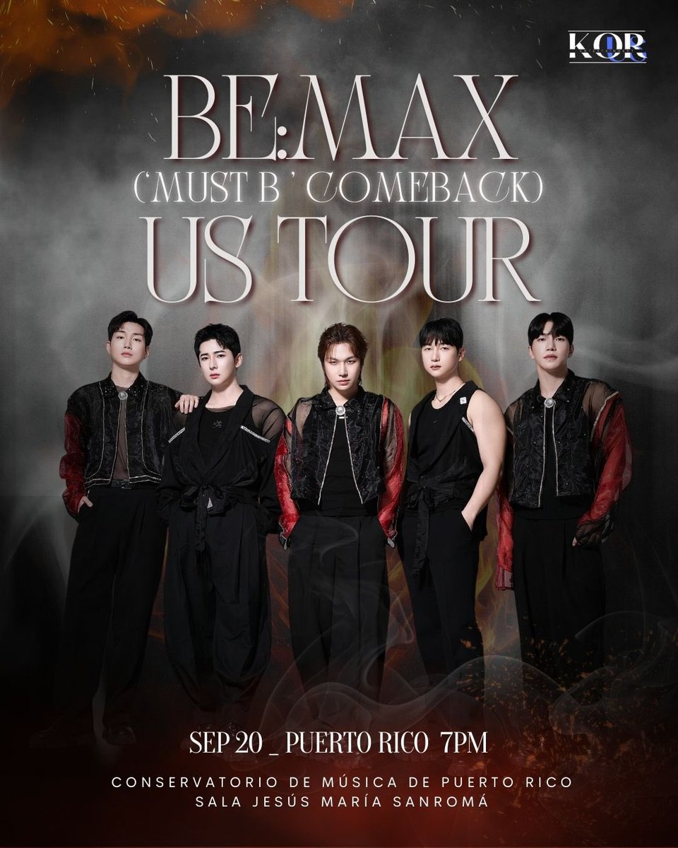 KorUS_Ent's tweet photo. BE:MAX IS COMING BACK TO PUERTO RICO ON 9/20/25 🇵🇷 at Conservatario de Música de Puerto Rico Sala Jesús María Sanromá

Tickets are available at https://t.co/GBLZcyluJO or on our link tree!

#BEMAX #Taegeon #Wooyeon #Doha #Soohyun #Sihoo #PR #Kpop #Concert https://t.co/qr1ufJksKh