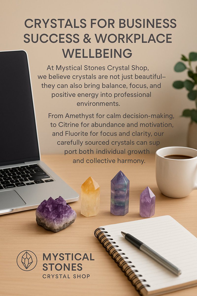 ✨Workplace Wellbeing✨

Amethyst for calm decision-making, to Citrine for abundance and motivation, and Fluorite for focus and clarity, our carefully sourced crystals can support both individual growth and collective harmony.

We’re here to guide you.

#WorkplaceWellbeing