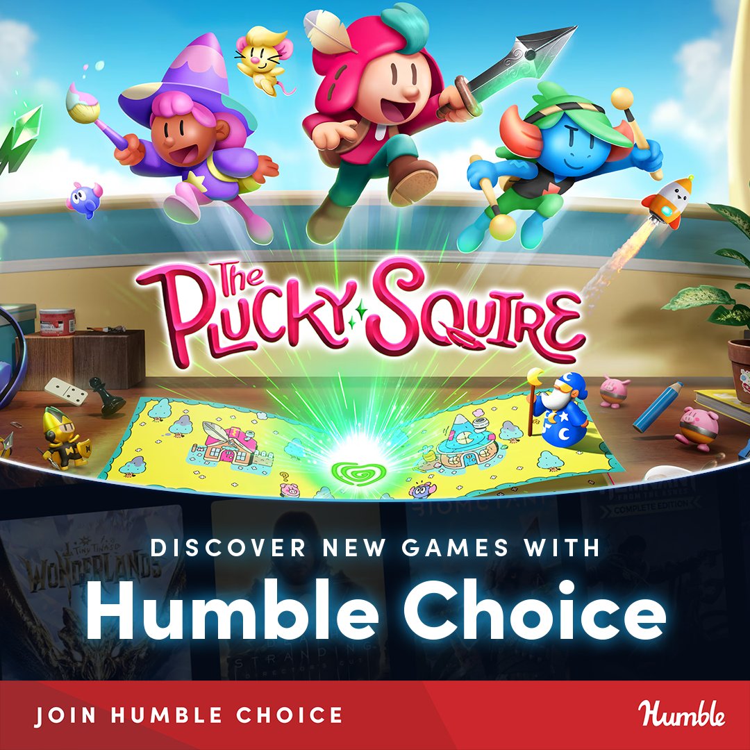 apossf's tweet image. The Plucky Squire joins @humble Choice as part of the September bundle!⚔️✨

Dive into Jot’s magical adventure, included with your membership alongside other great games!💜