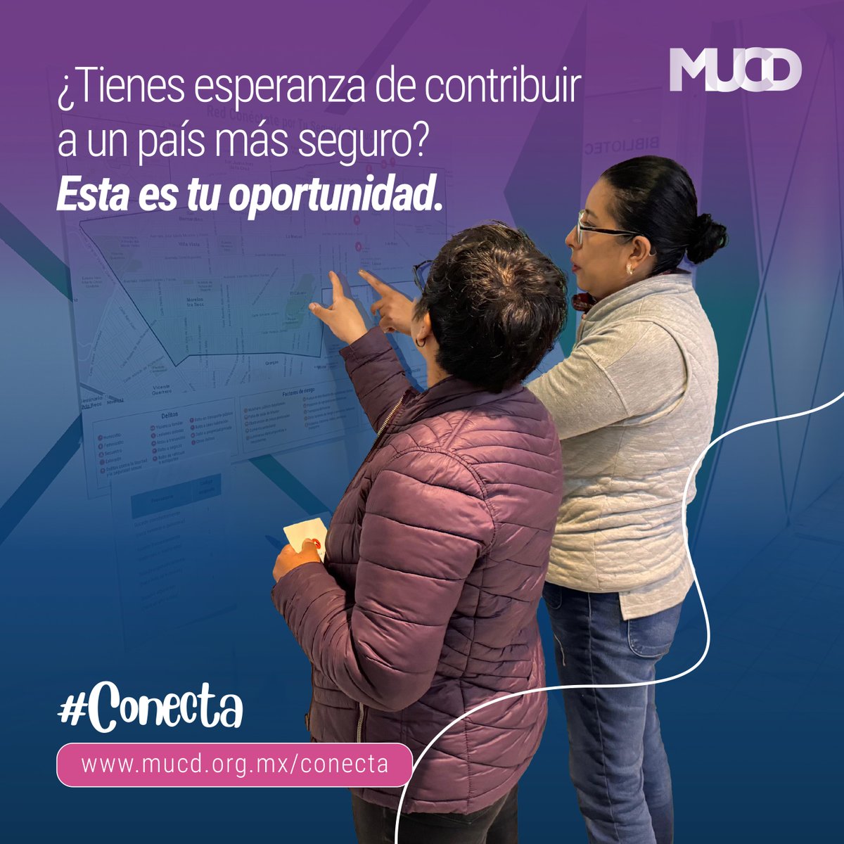 ¿Vivir seguros(as)? 🧐

Parece una idea lejana, pero en Toluca y Naucalpan, #Edomex, estamos demostrando que sí se puede construir seguridad desde y para la comunidad. ✨

Conoce  #Conecta, una campaña para seguir haciendo realidad este cambio. (Hilo ⬇️)

mucd.org.mx/conecta