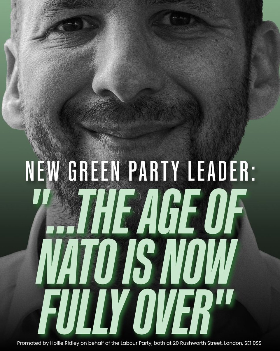 New Green Party Leader Zack Polanski seeks to undermine our membership of NATO.

At such a serious time, this is a completely irresponsible position to take.