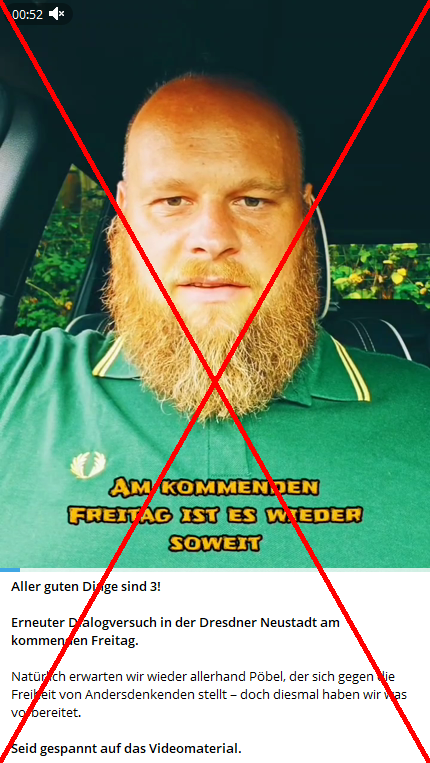 dd_nazifrei's tweet photo. Zum nunmehr dritten mal möchte der bauerschlaue Nazi Max Schreiber die Neustadt mit einem seiner, als 'Dialogversuch' gelabelten, neonazistischen Raumnahmen, behelligen. Verpassen wir dem verlogenen #Hetzer den dritten Arschtritt. #Dresden #DD0209 https://t.co/0ozdsY7Oru