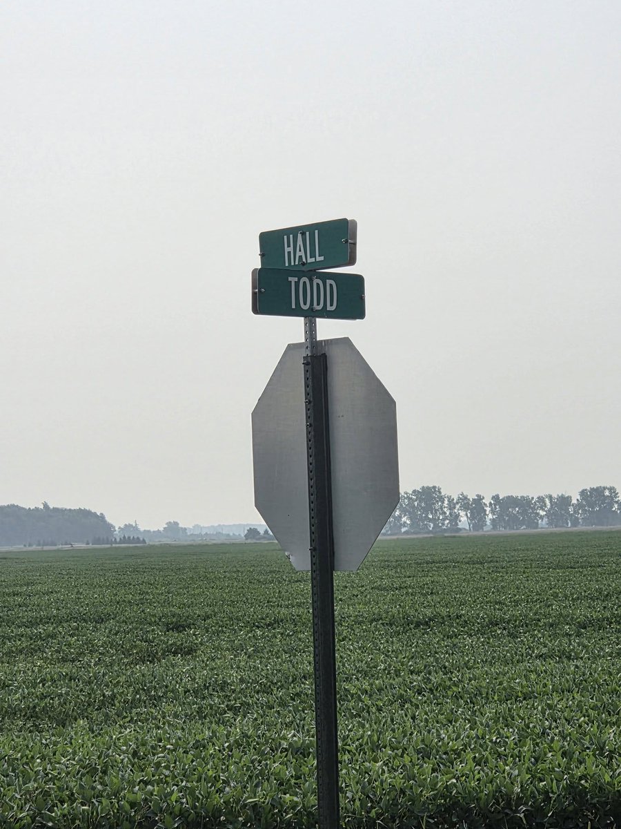 ToddMichaelHall's tweet photo. It looks fake, but I guess this is a legit intersection. One of my long-term inside sales associates, Kevin Baldwin, found this intersection in a rural area in the thumb of Michigan on his way to Lexington, Michigan!
#ToddHall #signs #Michigan https://t.co/4eeOWHFunv