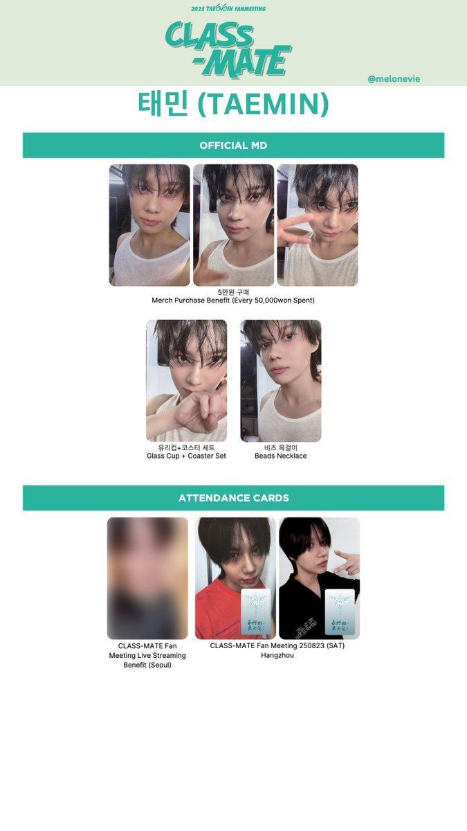 TAEMIN 'CLASS-MATE' Fan Meeting Photocard Template *COMPLETE +