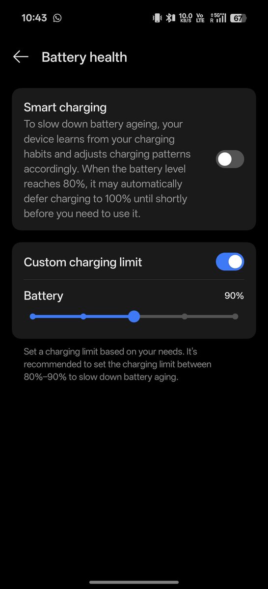 SubhaBarmanReal's tweet photo. Thank you @OPPOIndia for listening to my feedback and adding the Custom Charging Limit feature 🔋💙 Big respect ! #OPPO https://t.co/YCI9dkefCG