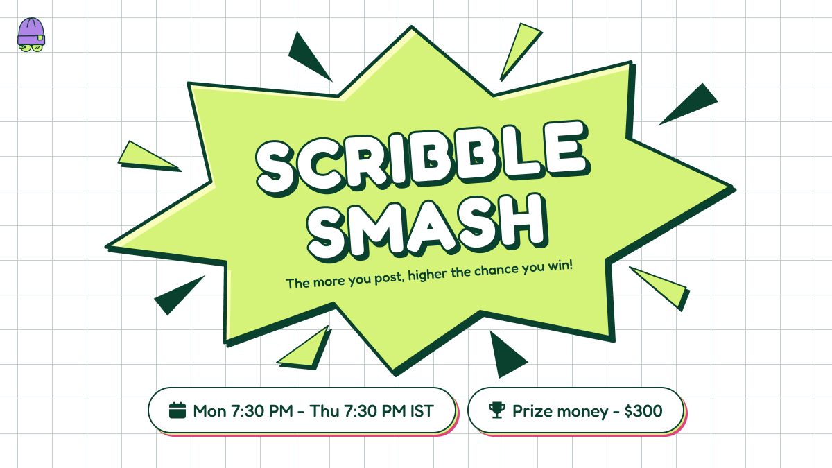 Quick poll 🗳️
What kind of content do you post most in #ScribbleSmash?

A. Memes  
B. Threads  
C. Sh*tposts  
D. Alpha + Info

Vote + reply with your fav so far!  
<a href="/scribble_dao/">Scribble.fren</a> 
<a href="/scribble_dao/">Scribble.fren</a>  #WWF