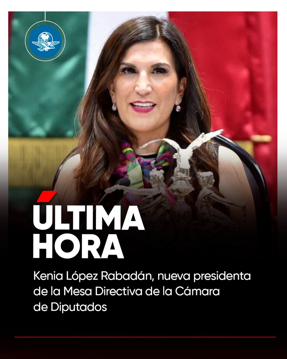 #ÚLTIMAHORA 🚨 | Kenia López Rabadán es elegida como nueva presidenta de la Mesa Directiva de la Cámara de Diputados; Sergio Gutiérrez es electo vicepresidente.  

eluniversal.com.mx/nacion/kenia-l…