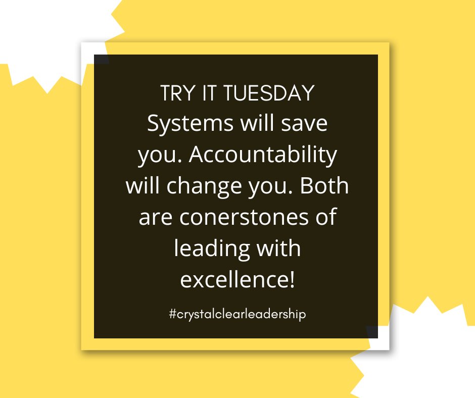 DrCrystalWatson's tweet photo. Leaders…what are you trying today??
#tryittuesday 
#systemsandaccountability 
#crystalclearleadership✨ https://t.co/zPXACBXxAU