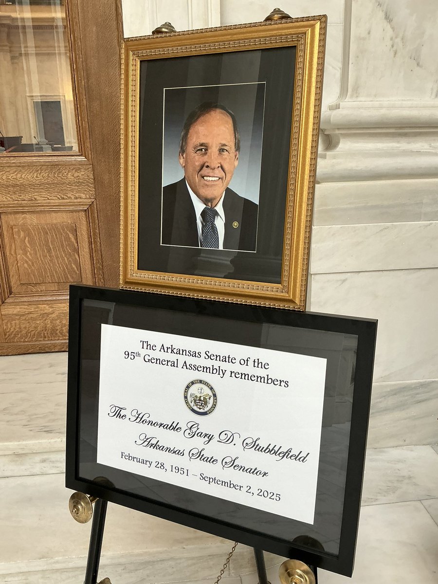 ArkansasSenate's tweet image. In honor of Senator Gary Stubblefield who passed away on Monday, September 2, 2025.

#arleg