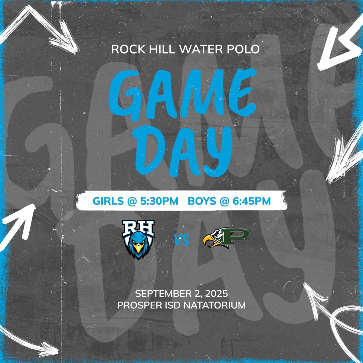 Game Day! Join us for the battle of the birds! <a href="/RHWaterPolo/">Rock Hill Water Polo</a> <a href="/PISD_Aquatics/">ProsperISDAquatics</a>
