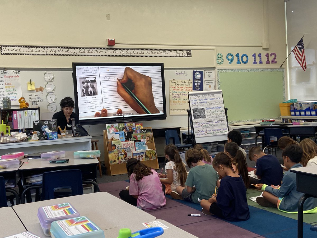 Learning going on in 3rd grade! Students were working on their writing &amp; how to incorporate dialogue 🌊🐬💙🤍🩵 <a href="/SBUSD_NEWS/">SBUSD NEWS</a> <a href="/Supt_SBUSD/">Jose A. Espinoza</a>