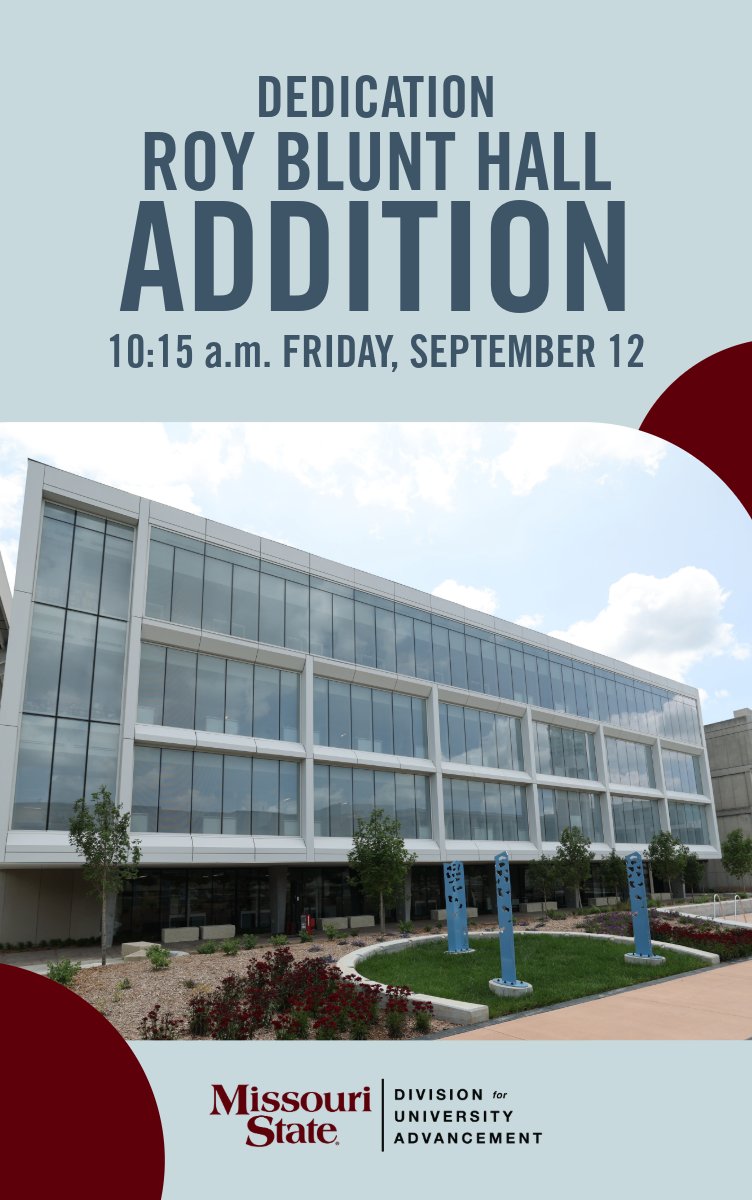 Missouri State Fdn (@foundationmsu) on Twitter photo Celebrate the dedication of the Roy Blunt Hall addition Sept. 12 at 10:15 a.m. The new facility will provide state-of-the-art opportunities for <a href="/MissouriState/">Missouri State</a> students and future scientists. Tours available after the ceremony. bit.ly/47q38id Celebrate the dedication of the Roy Blunt Hall addition Sept. 12 at 10:15 a.m. The new facility will provide state-of-the-art opportunities for <a href="/MissouriState/">Missouri State</a> students and future scientists. Tours available after the ceremony. bit.ly/47q38id