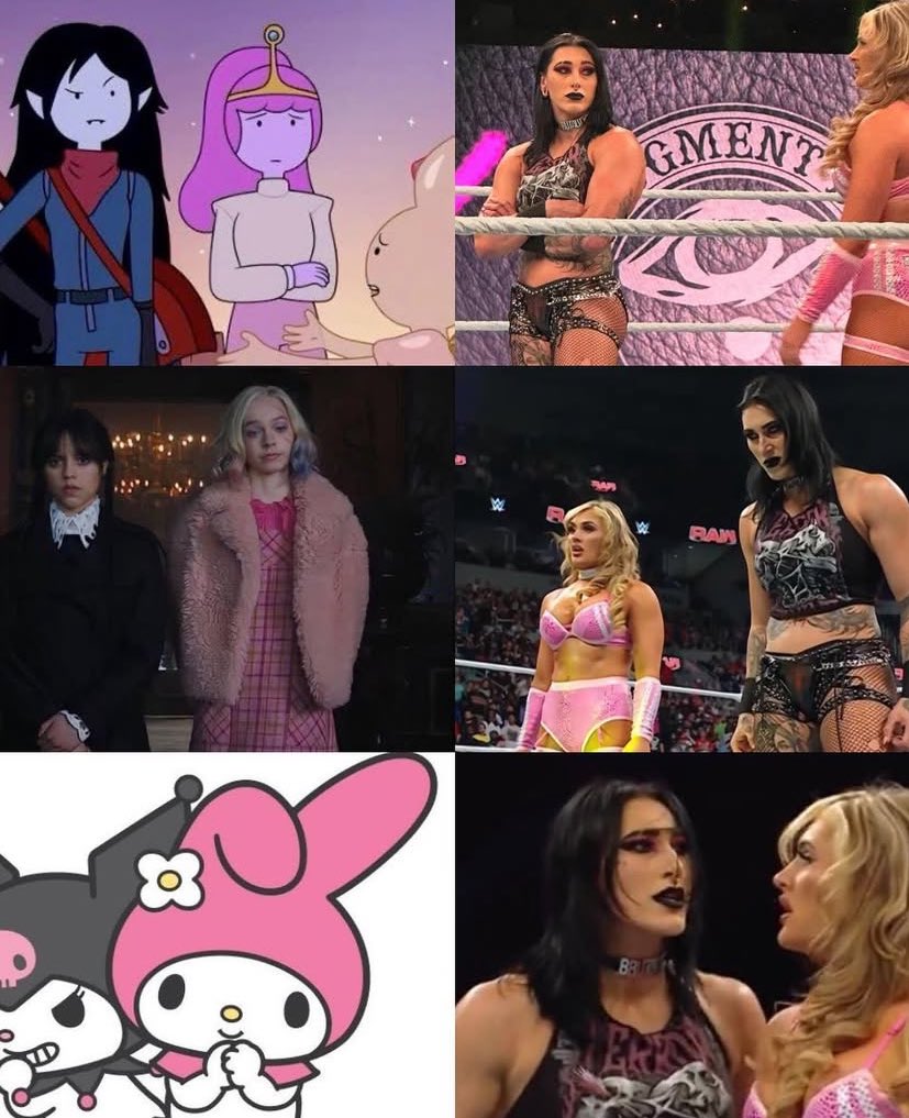 ariloveswwe's tweet image. 🩷 Strapley 🖤 

 #RheaRipley #TiffanyStratton