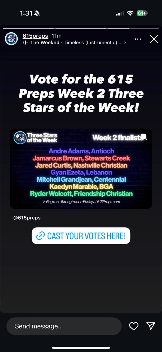 Vote for <a href="/BDPFootball/">Lebanon Football</a> athlete Gyan Ezeta as the <a href="/615Preps/">615 Preps</a> Three Star of the week. 
“The top three vote-getters in the weekly poll will be named the Three Stars of the Week. Voting can be done once every 24 hours and ends at noon Central time each Friday.”

615preps.com/2025/09/02/vot…