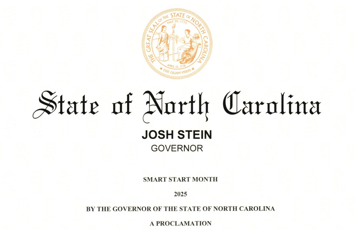 LorenzoPedro's tweet image. From Gov. Hunt’s launch of @ncsmartstart in 1993 to today, NC&apos;s commitment to early learning has only grown. For 30+ years, leaders have worked to give young children the best start.

Thank you, @NC_Governor @JoshStein_, for proclaiming September as #SmartStartMonth in NC! #nced
