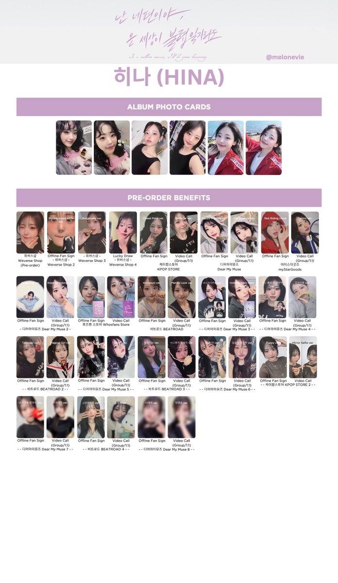 QWER 'Be Your Harmony' Photocard Template Hina and Siyeon + DMM7