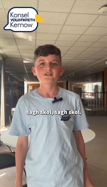 Konsel Yowynkneth Kernow / Cornwall Youth Council are doing a takeover of Speak Cornish social media this week on a 'back to school' theme - find @speakcornish on Facebook and Instagram.