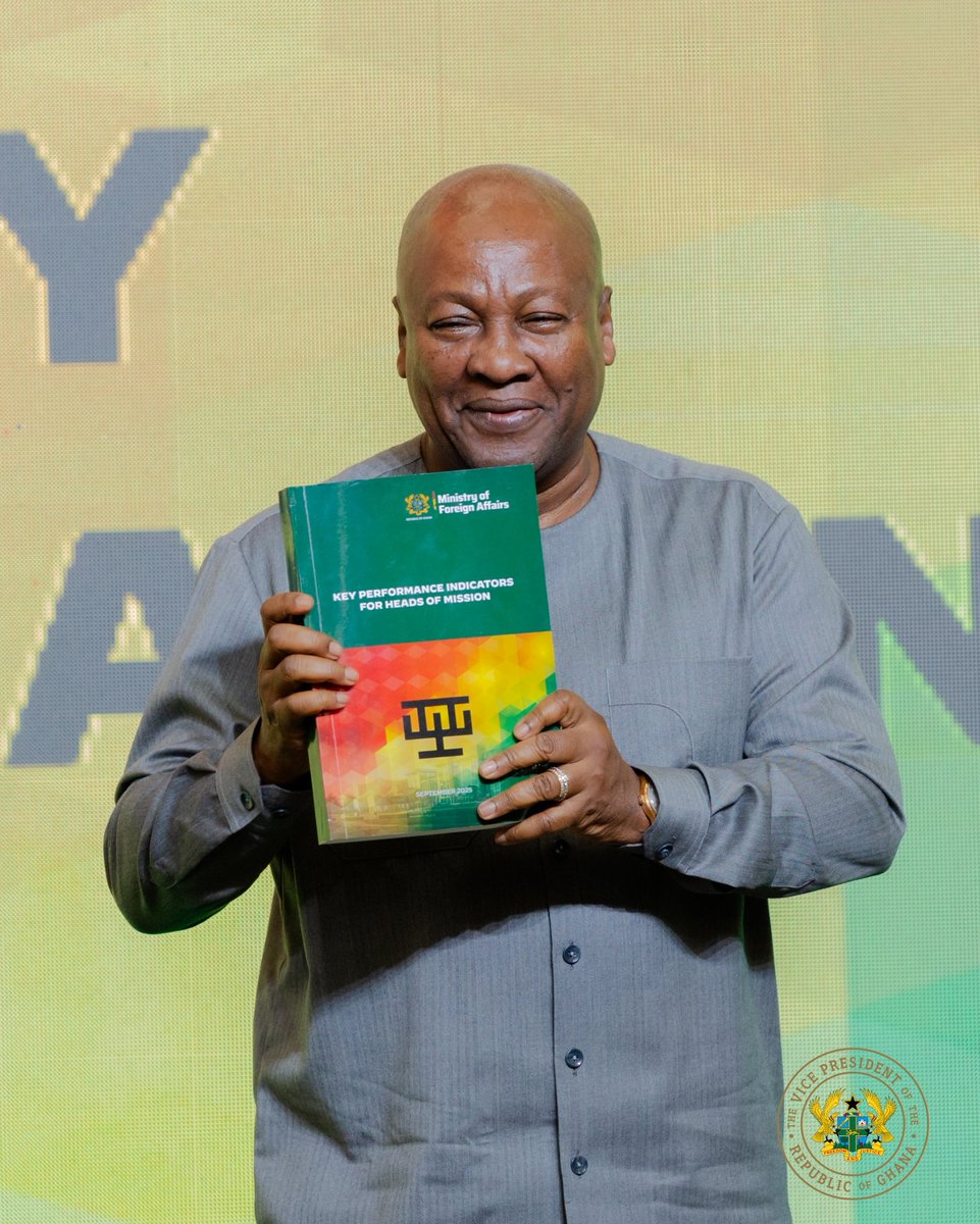 NJOAgyemang's tweet photo. Yesterday, I participated in the Conference for Heads of Missions and Orientation for newly appointed envoys of Ghana, where we also launched Key Performance Indicators (KPIs). The Programme was hosted by the Minister for Foreign Affairs, Hon. Samuel Okudzeto Ablakwah, and held under the theme “Harnessing the Dividends of Diplomacy for Ghana’s Reset Agenda.”

In his address, H.E. President John Dramani Mahama charged the new envoys to project an image of Ghana built on economic diplomacy, integrity, professionalism, efficiency, and service. He emphasized that Ghana’s missions abroad must now operate with specific economic targets guided by the newly introduced KPIs, to ensure accountability and measurable outcomes in the pursuit of the Reset Agenda.

The President further stressed the philosophy of Afro-Pragmatism as the framework for Ghana’s foreign policy, calling for a relentless pursuit of the national interest while maintaining constructive international partnerships.

It was noted that this cohort of ambassadors and high commissioners will arguably be the most well-prepared in Ghana’s history, as they undergo rigorous training and orientation spanning areas such as economic diplomacy, international etiquette, and practical mission management. This preparation reflects the government’s seriousness in aligning diplomacy with Ghana’s transformation agenda.

The orientation programme and the launch of KPIs highlight the administration’s vision to retool foreign missions into strategic drivers of economic growth. By prioritizing trade, investment, innovation and service to Ghanaians home and abroad, these reforms place diplomacy at the heart of national development and the Reset Ghana Agenda.