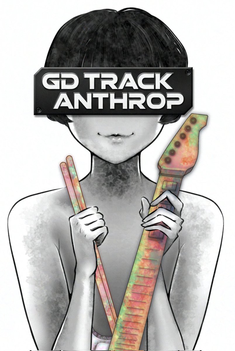 9月になりました！当アンソロ表紙絵を公開いたします。
沢山の楽曲の擬人化イラストを収録する予定なのでバランスを取ってシンプルかつ匿名性の高い(？)イメージにしました。
元絵はモノトーンですがホログラムのフィルムをのせてキラキラカラフルになる見込みです！
よろしくお願いいたします。