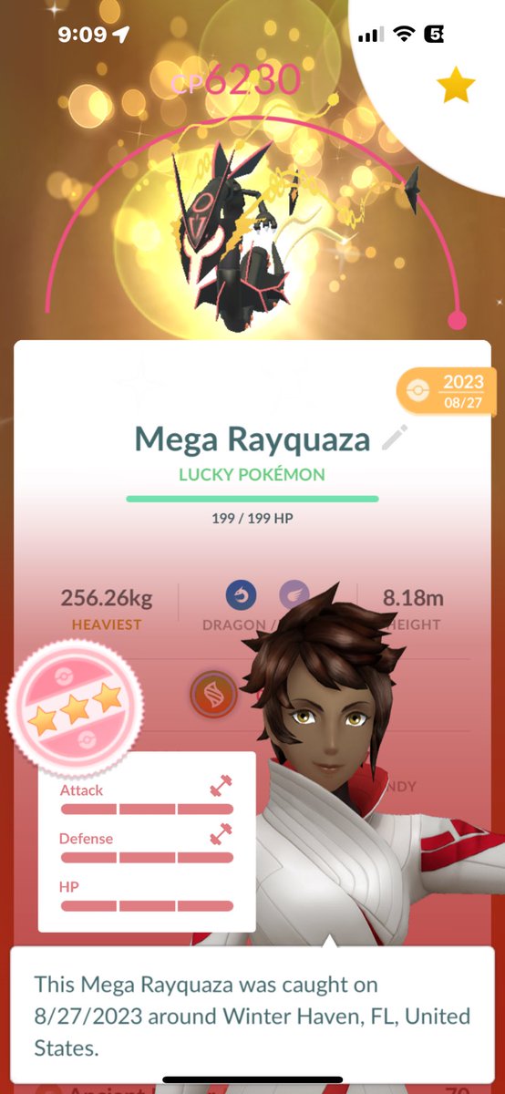 LUCKY SHUNDO RAYQUAZA 🔥🐉
Fully trained and ready to rule the skies! 💯✨ This one is my favorite by far! 

#Shundo #Rayquaza #PokemonGO