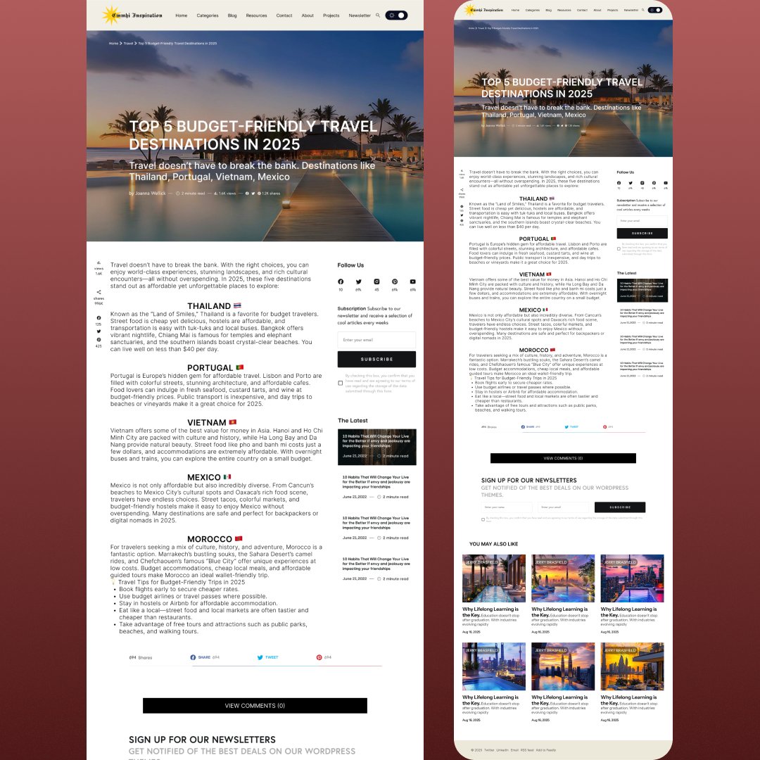 IamMuhammadMuiz's tweet image. Just designed a Blog Website that solves big pain points:
✔ Easy navigation
✔ Distraction-free reading
✔ Boosted engagement
✔ Faster loading
Design isn’t just visuals—it’s problem solving.
#UIUXDesign #BlogDesign #UX #websiteredesign #appdesign