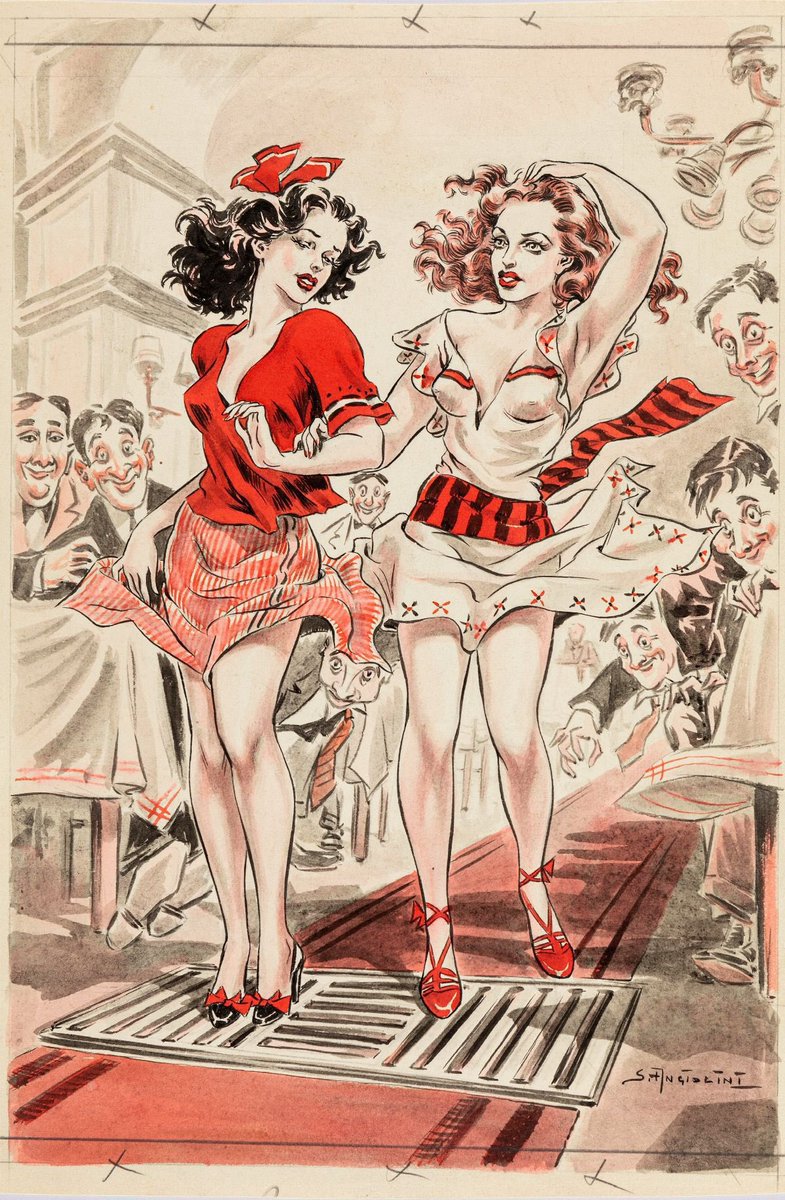 1948 pin-up artwork made by Italian artist Sandro Angiolini.