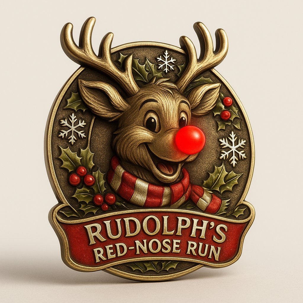 The_RunningBug's tweet image. Here&apos;s some exciting news.. This is a sneak preview of our fantastic new medal coming this Christmas.  More details to follow.  

Tell us what you think of this medal. Would you sign up for the Rudolph’s Red-Nose Run?

#virtualchallenges #christmasrun #rudolphtherednosedreindeer