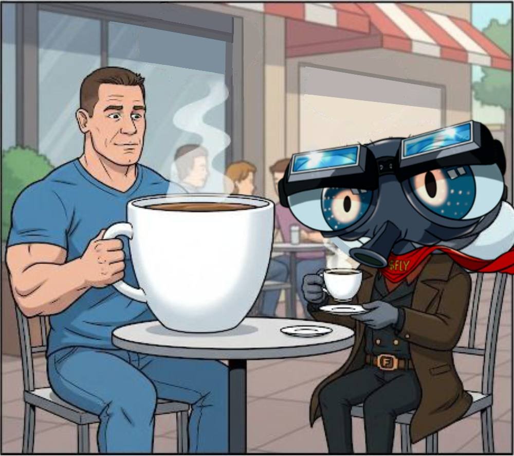 Coffee money raids got us here.
Now Buzz is having coffee with the Champ. 🪰

Join the swarm → t.me/FlyOnSolana