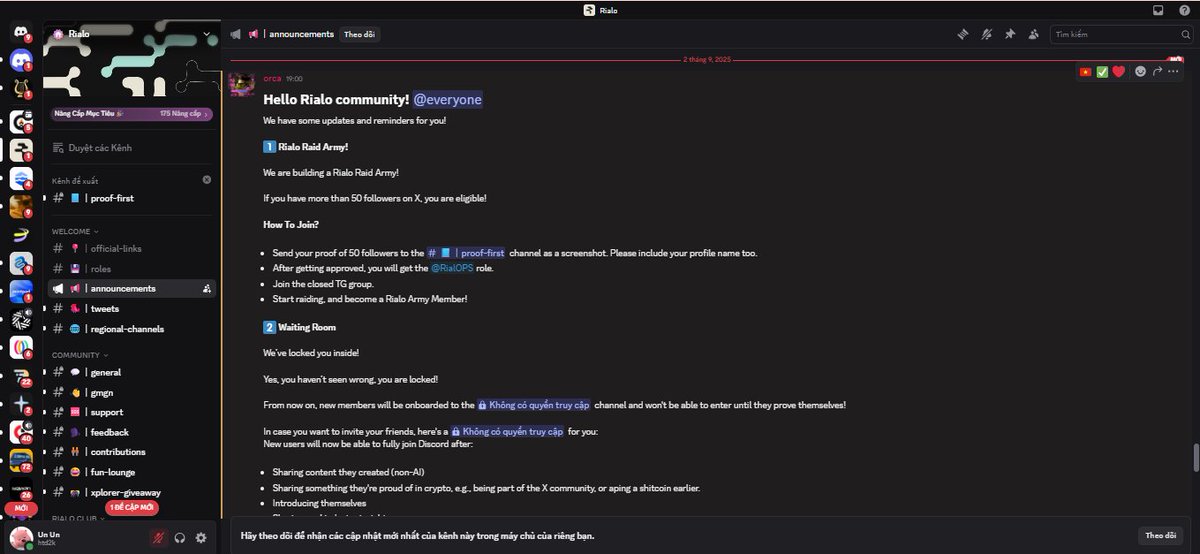 Hello everyone

Here are some important updates from the <a href="/RialoHQ/">Rialo</a>   team.

1. 🔥 The Rialo Raid Army Is Being Formed! 🔥
An army dedicated to raiding on X is being established.

👉Requirement: More than 50 followers on X.

👉How to Join: Send a screenshot + your profile name to