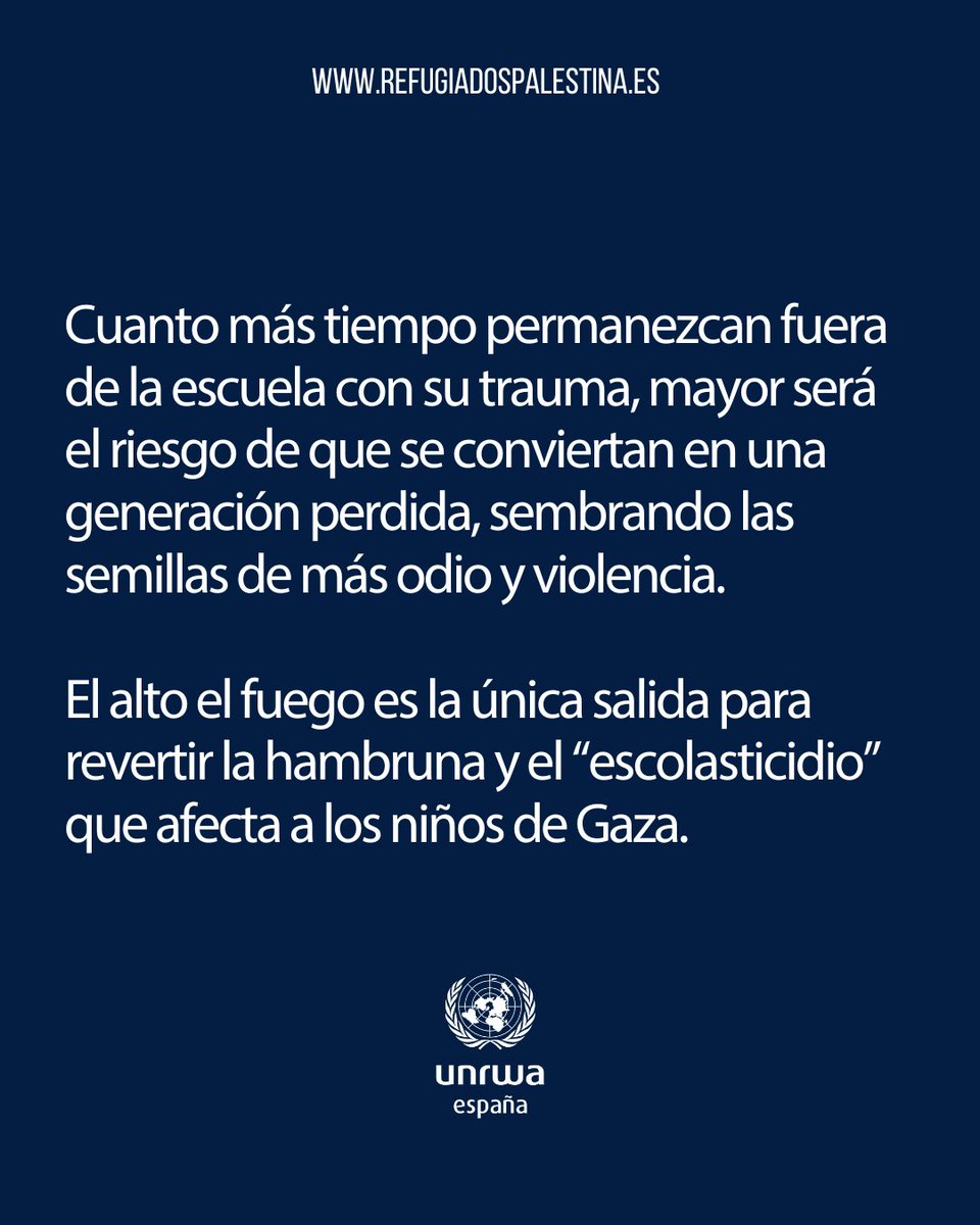 El sistema educativo de Gaza está en ruinas. 

Las fuerzas israelíes han destruido o dañado la mayoría de las escuelas e instalaciones educativas en la Franja.
