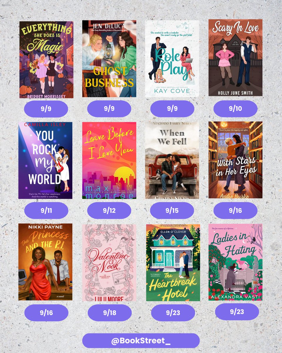 BookStreet_'s tweet image. New month, new reads! 🍁 Check out the September romance releases you won’t want to miss. Which one will you pick up first?
#books #bookreader #booktwt #bookrecs #newbook