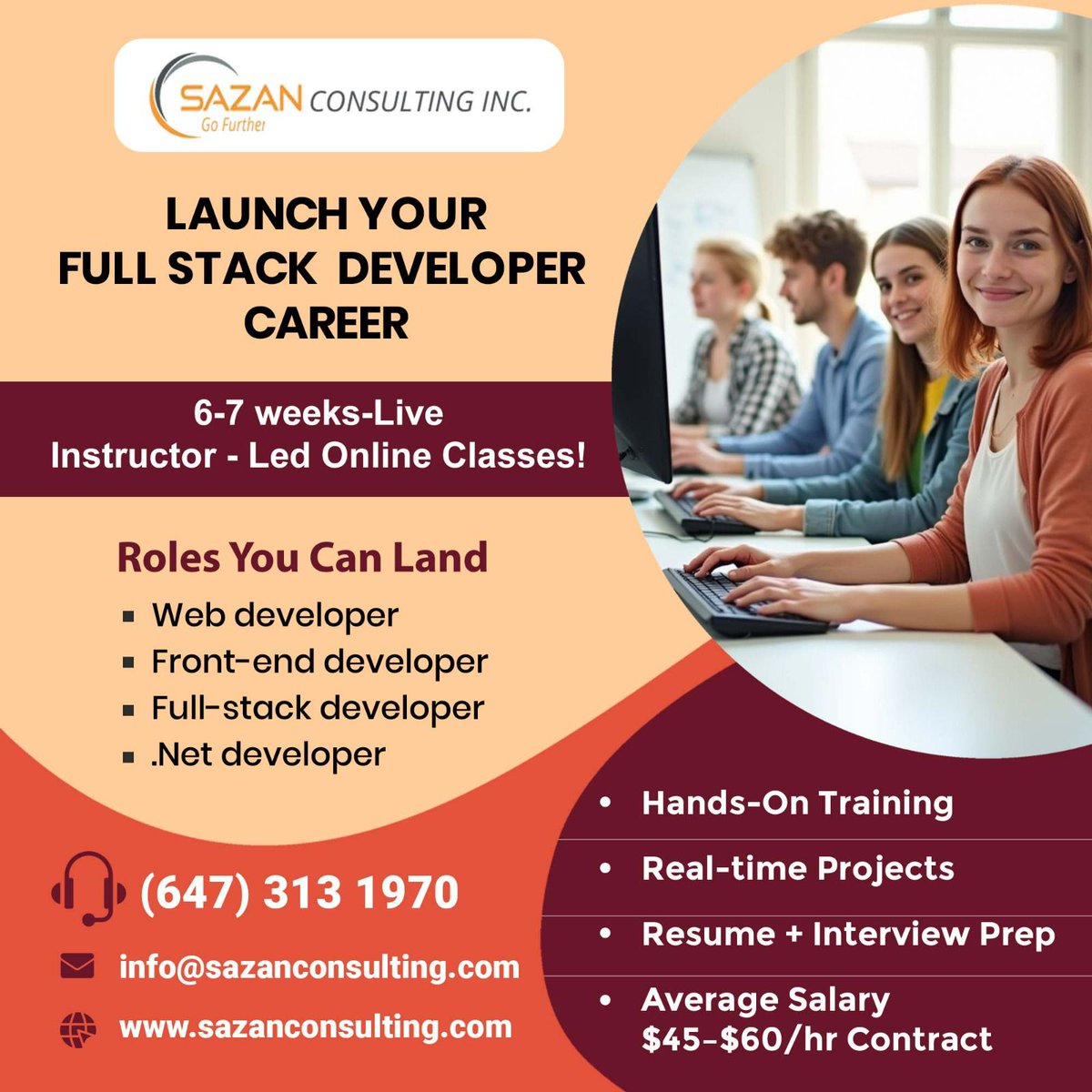 Sazanconsultin's tweet image. Unlock Exciting Career Opportunities as a Full-Stack Developer. Call 6473131970 or Email info@sazanconsulting.com #fullstackdevelopers #jobopenings #Techcareers #Webdevelopment #hiringnow #jobseekers #careeropportunities #sazanconsulting #canadaitjobs #resume #newcomerstocanada