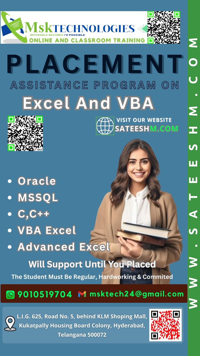 msktutorials's tweet image. Best Java Full Stack coaching institutes in ameerpet | SR Nagar | KPHB | Kukatpally | Hyderabad | Palakollu
For More Information Visit: sateeshm.com