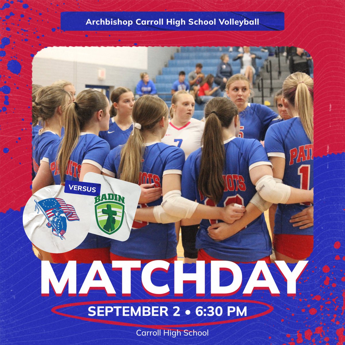 Volleyball is back in action with a triple header against GCL opponent Badin! Freshman kick off at 4:30!

<a href="/carrollpatriots/">Archbishop Carroll High School</a> <a href="/carrollathdept/">Carroll Athletics</a> <a href="/gclcoedsports/">GCL Co-Ed League</a> 

#voicesringing #rollpats